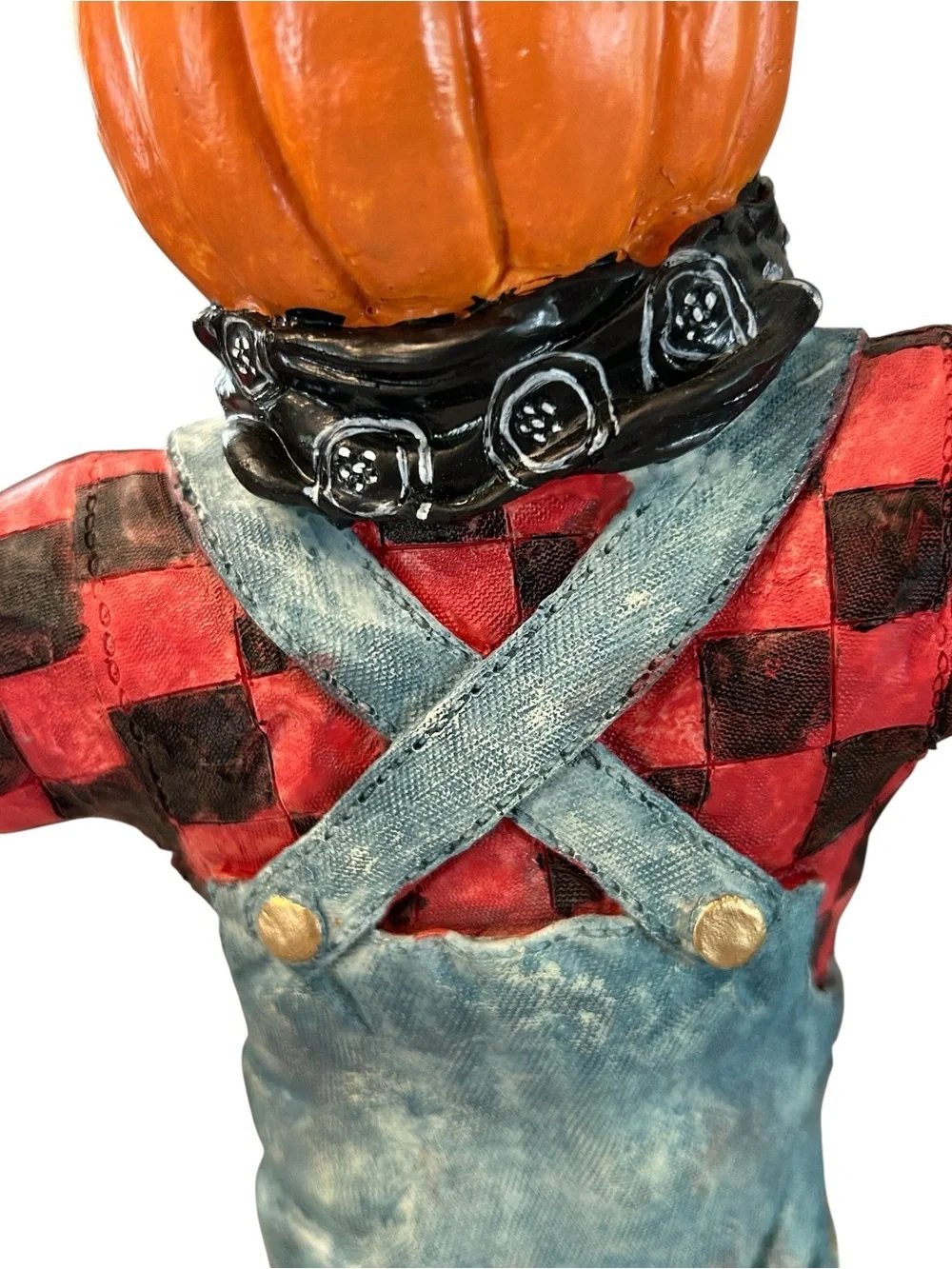 VTG Halloween Pumpkin Scarecrow Figurine Jack OLantern Fall Harvest Folk Art EUC